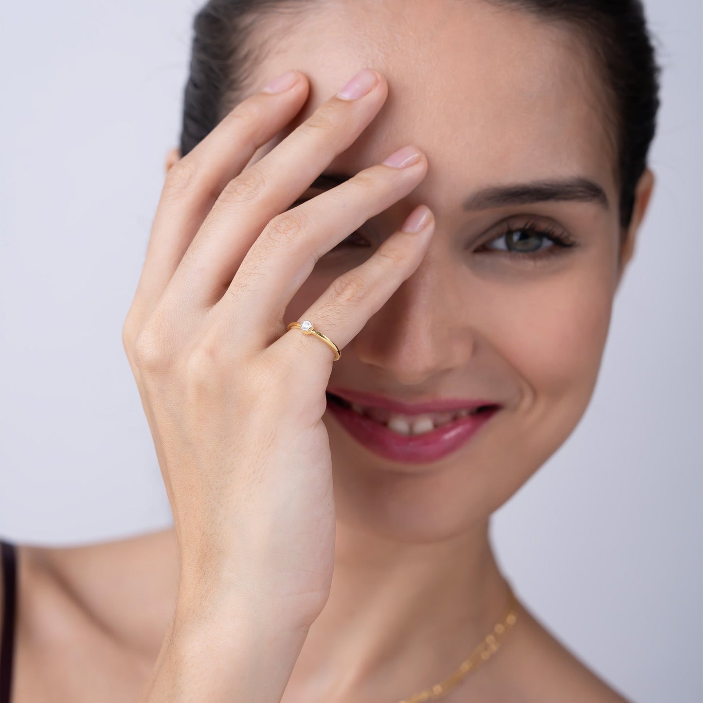 Everyday Bezel-Set Diamond Stacking Ring