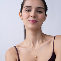 Sunburst and Solitaire Layered Necklace