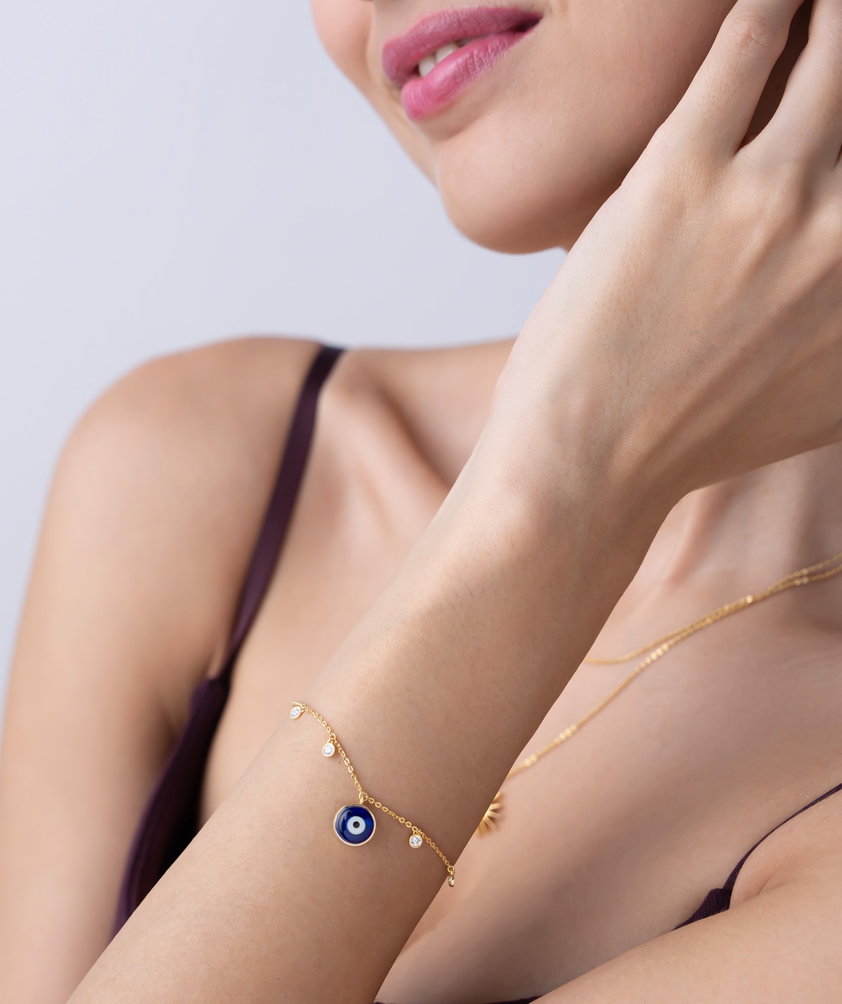 Dainty Evil Eye Charm Bracelet