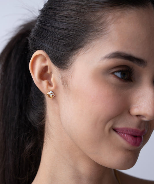 Geometric Caged Pave Studs