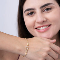 Heart Linked Charm Bracelet - KYMEE