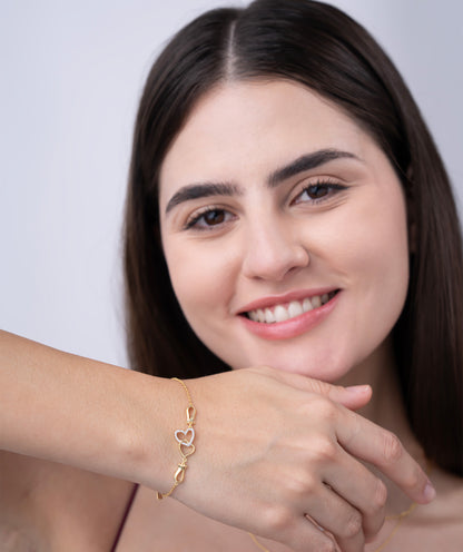 Heart Linked Charm Bracelet - KYMEE