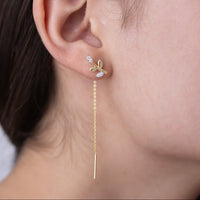 Leaf Branch Threader Earrings