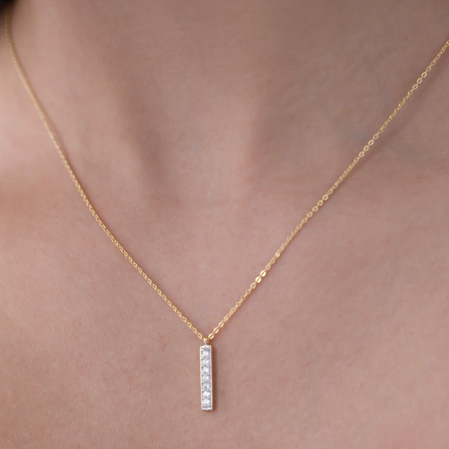 Sleek Pave Bar Pendant