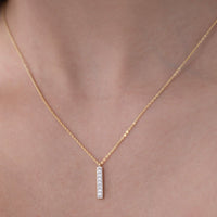 Vertical Pavé Bar Pendant Necklace