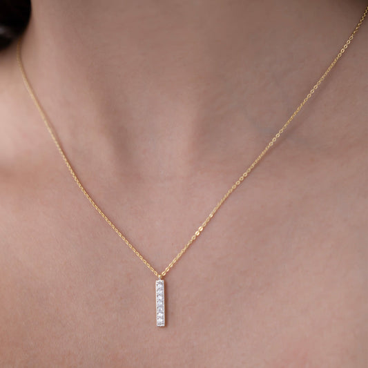 Vertical Diamond Bar Necklace