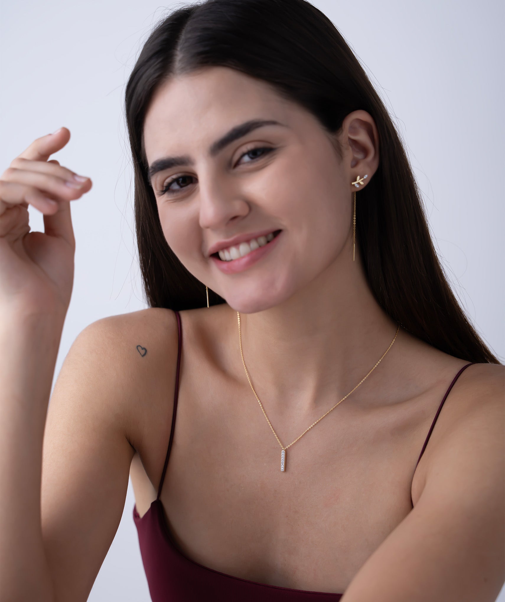 Vertical Diamond Bar Necklace