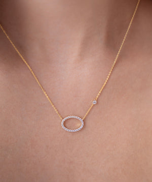 Sparkling Oval Link  Necklace