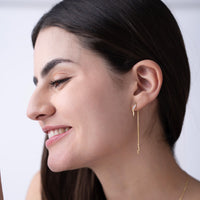 Pave Wave Threader Earrings
