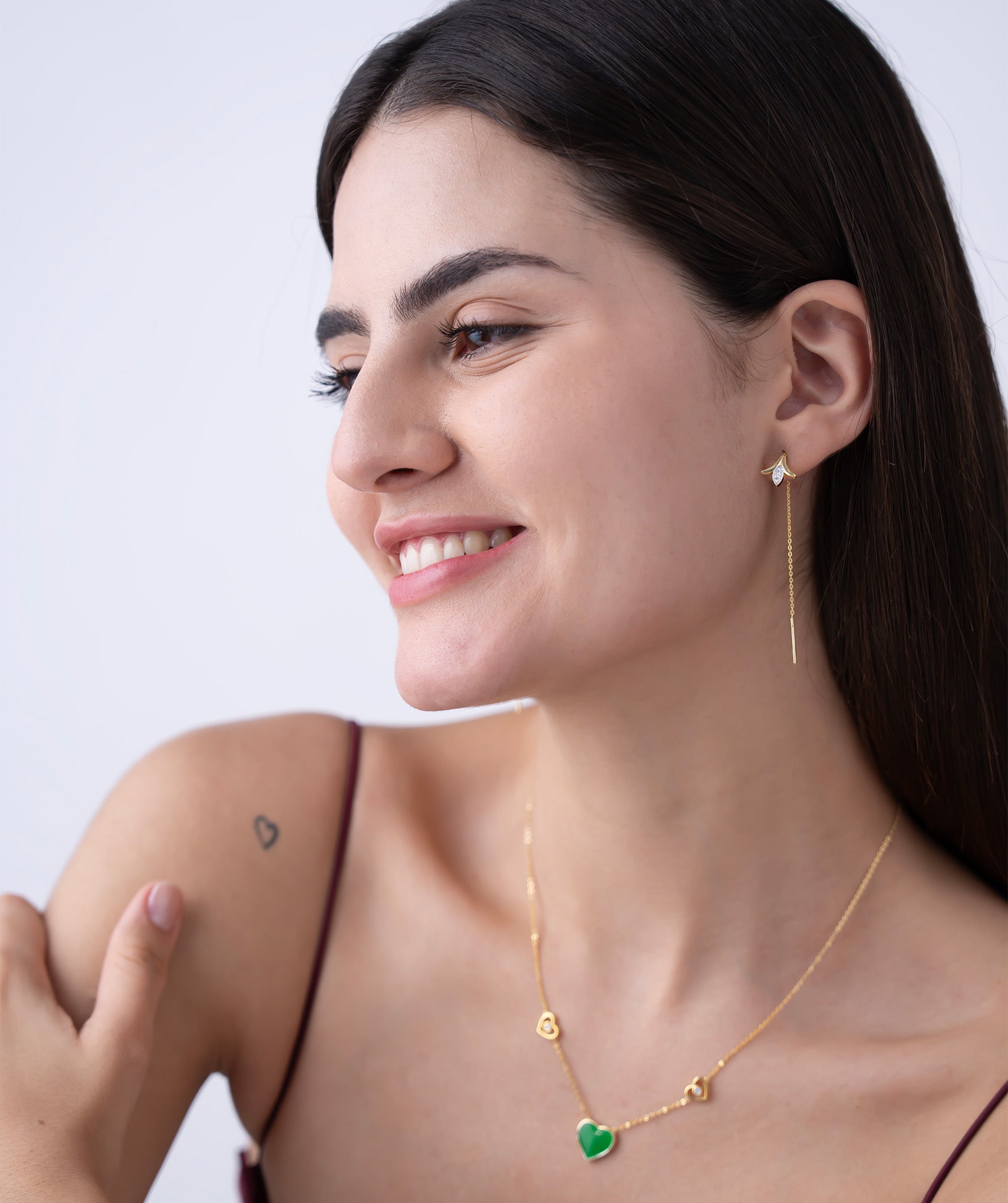 Petal Drop Threader Earrings