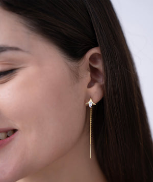 Petal Drop Threader Earrings