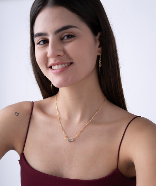 Interlocking Pave Link Necklace