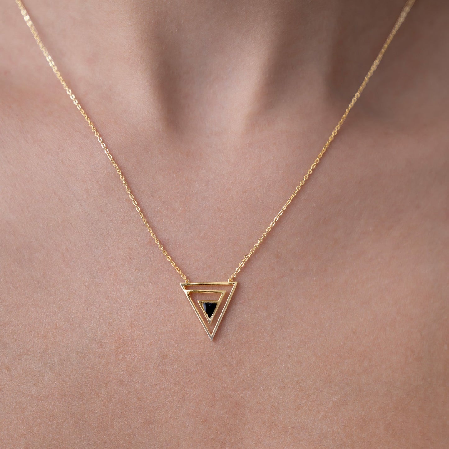 Geometric Maze Triangle Necklace