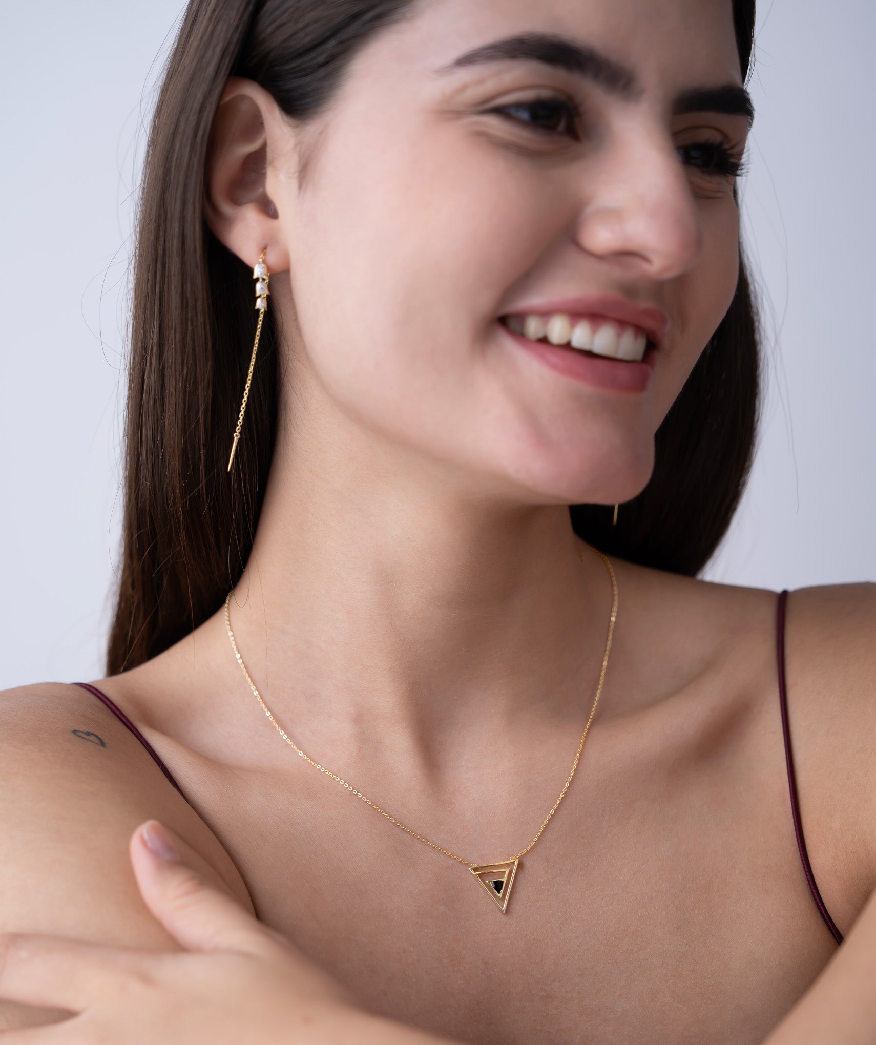 Geometric Triangle Necklace