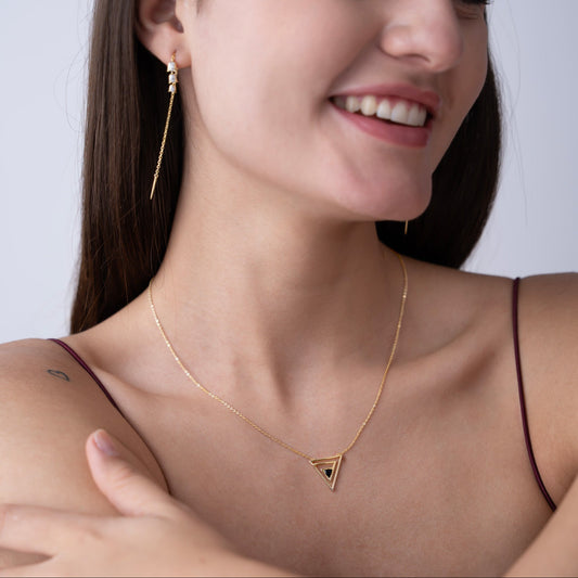 Geometric Maze Triangle Necklace