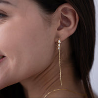 Triple Tulip Threader Earrings