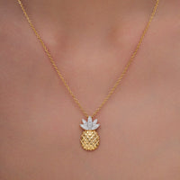 Textured Pineapple Pendant Necklace