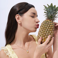 Textured Pineapple Pendant Necklace