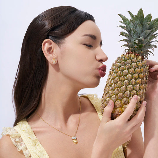 Pave Pineapple Stud Earrings