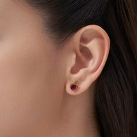 Red Apple Heart Stud Earrings