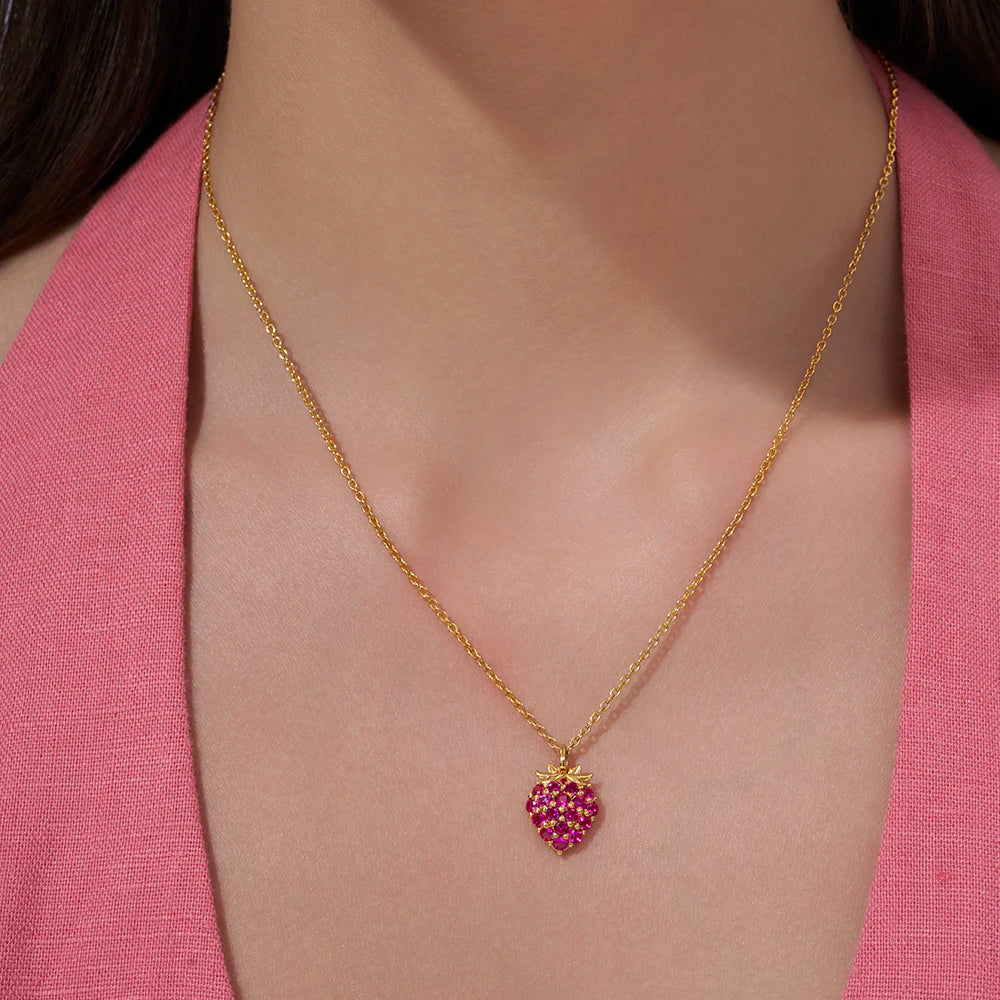 Strawberry Pendant Necklace