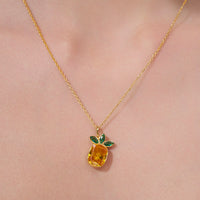 Bezel Pineapple Pendant Necklace