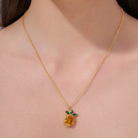 Bezel Pineapple Pendant Necklace