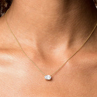 East West Oval Solitaire Necklace