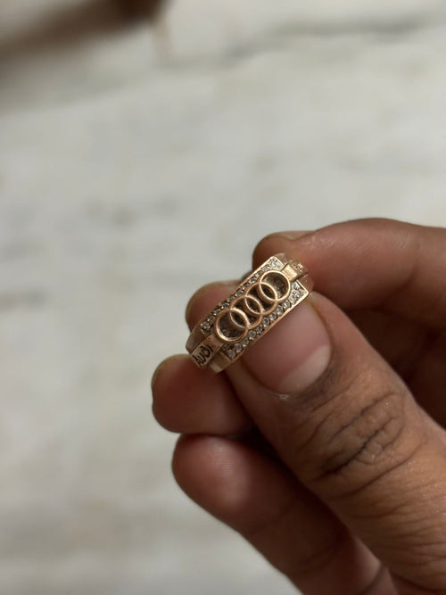 18K Gold Vermeil Audi-Inspired Band Ring
