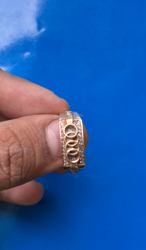 18K Gold Vermeil Audi-Inspired Band Ring