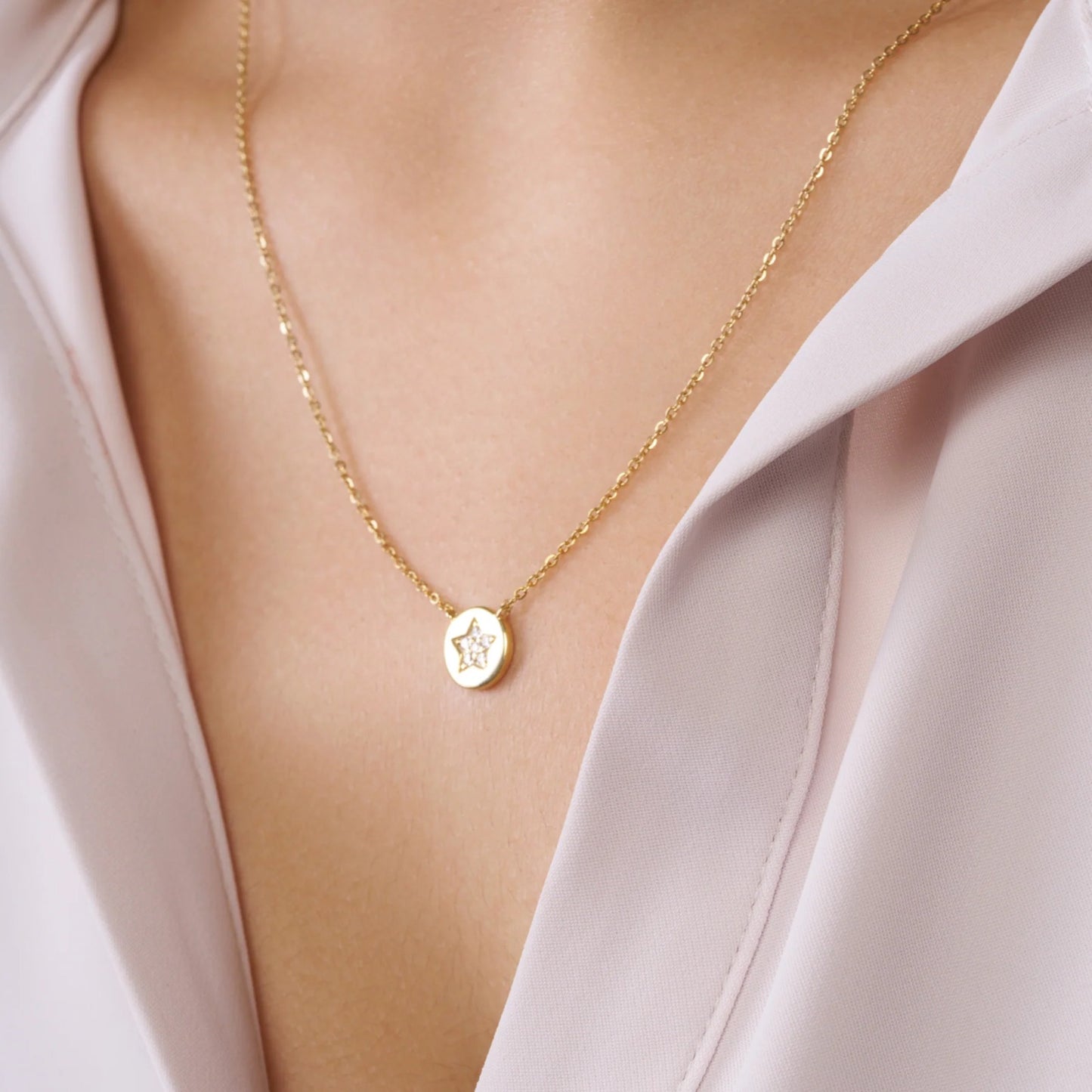 Sparkling Star Disc Pendant