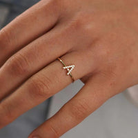 Initial A Pave Ring