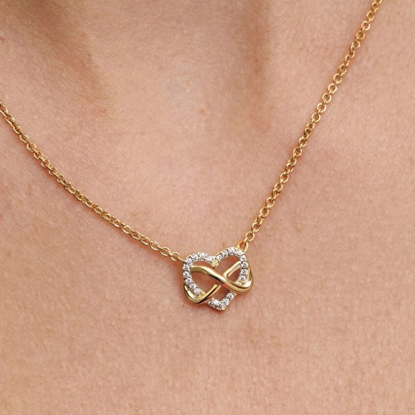 Infinity Heart Interlinked Pendant Necklace