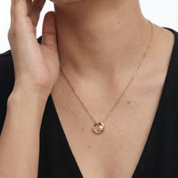 Pearl and Pave Cushion Frame Pendant Necklace