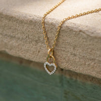 Heart Lock Pave Pendant Necklace