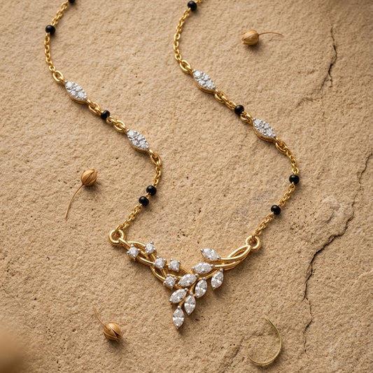 Crystal Leaf Vine Mangalsutra
