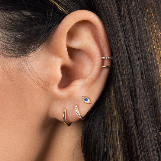 Blue Evil Eye Stud Earrings and Ring Set