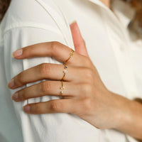 Personalised Initial Coloured Solitaire Open Ring