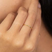 Three Stone Pavé Bar Ring