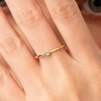 Dainty Bezel Round Solitaire Ring