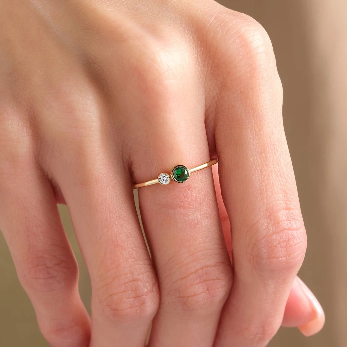 Dual Bezel Gemstone Ring