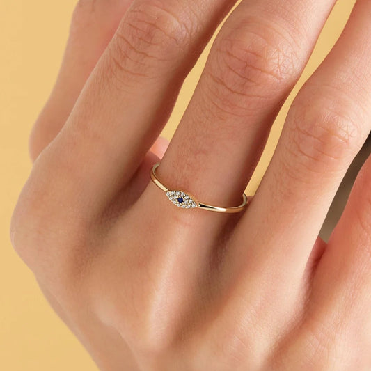 Minimal Evil Eye Ring