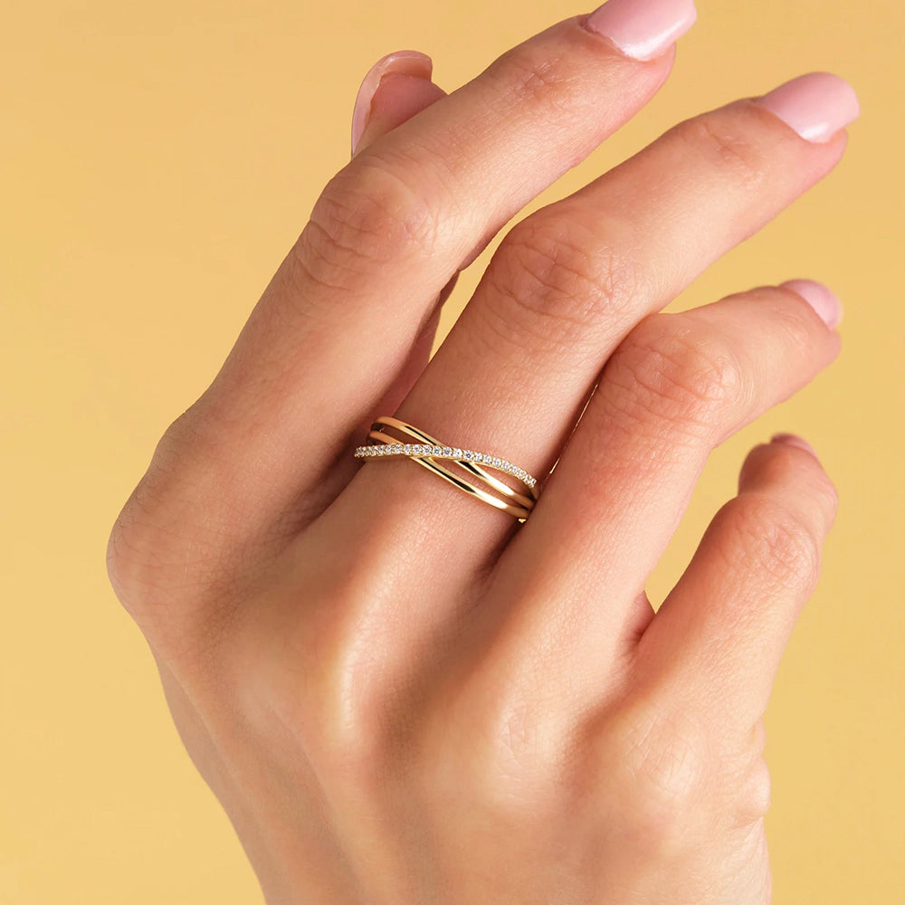 Crisscross Multi Band Ring