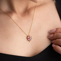Four Leaf Clover Heart Pendant Necklace