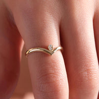 Crown Tip Wishbone Ring