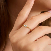 Marquise Enamel Evil Eye Stacking Ring