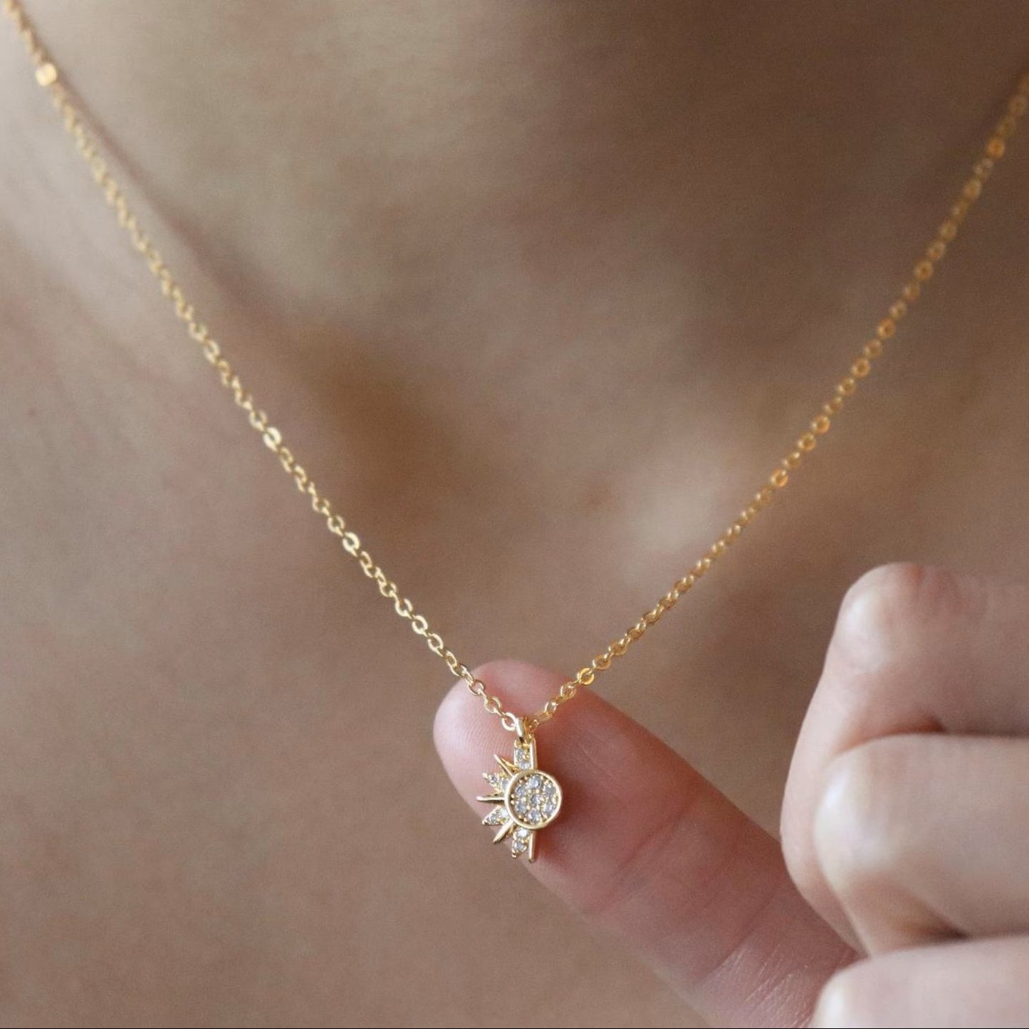 Sunburst Pavé Pendant Necklace