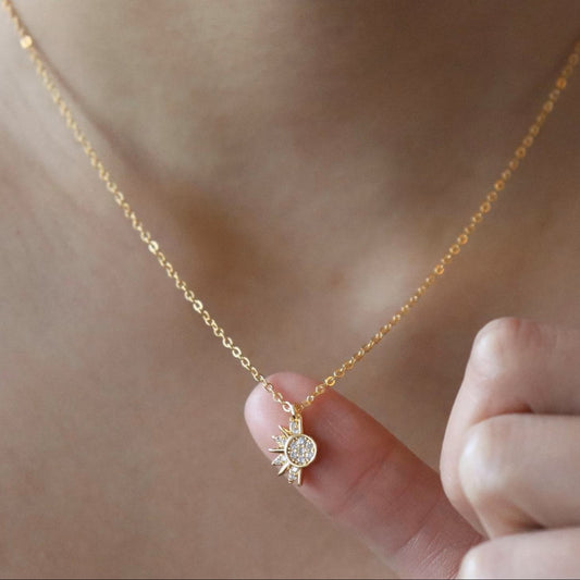 Sunburst Pavé Pendant Necklace