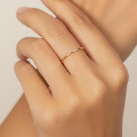 Three Stone Pavé Bar Ring