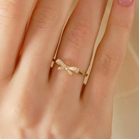 Pave Bow Ribbon Ring